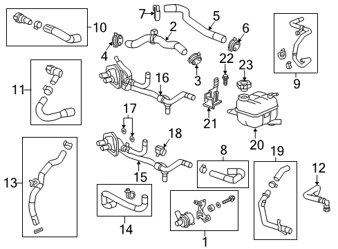 2016 Cadillac CT6 Hose Assembly, Auxiliary Heater Inlet Diagram for 22885784