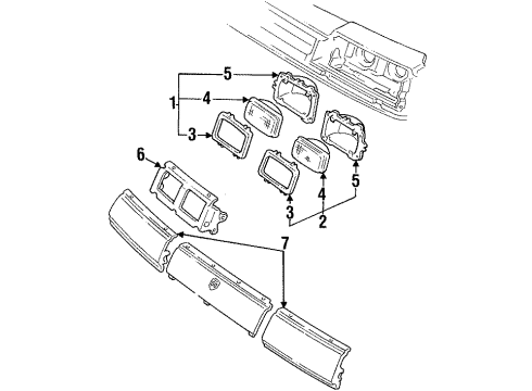 1990 Oldsmobile Toronado Plate, Headlamp Opening Door Name Diagram for 20689825