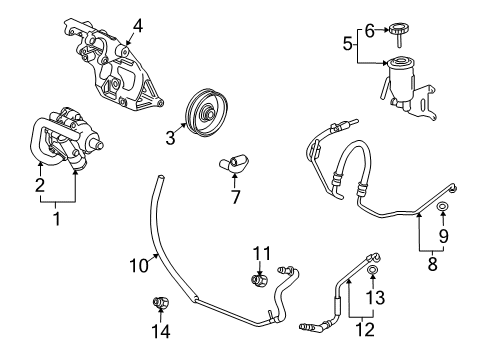 2007 Cadillac XLR Pump Assembly, P/S Diagram for 25897658