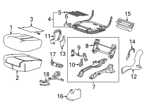 2016 Cadillac SRX Cover Assembly, Rear Seat Cushion *Titanium Diagram for 22894376