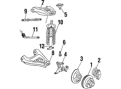 1984 Pontiac Bonneville Front Suspension, Control Arm Diagram 2 - Thumbnail