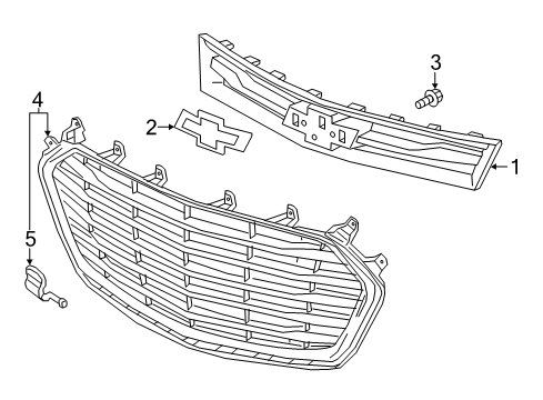 2020 Chevy Trax Grille & Components Diagram