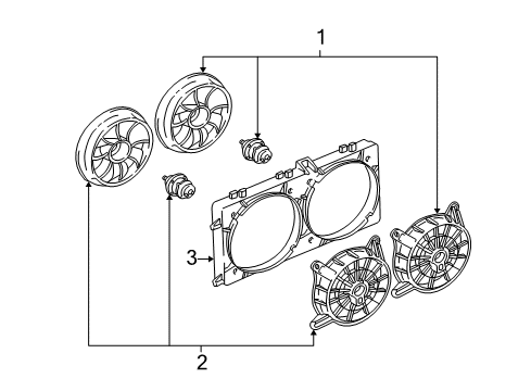 2000 Buick Park Avenue Cooling System, Radiator, Water Pump, Cooling Fan Diagram