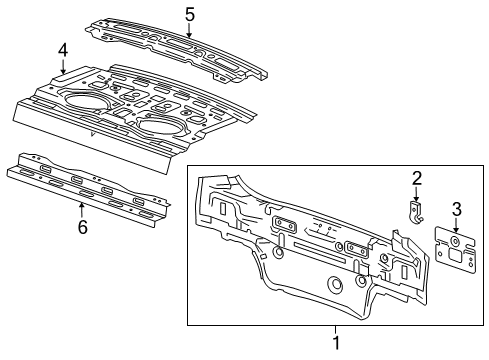 2012 Chevy Cruze Panel Assembly, Rear End Diagram for 94576193