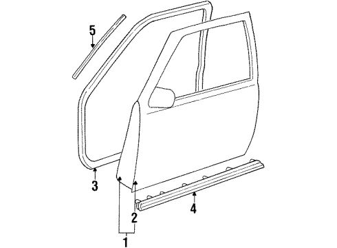 1992 Chevy K2500 Front Door, Body Diagram