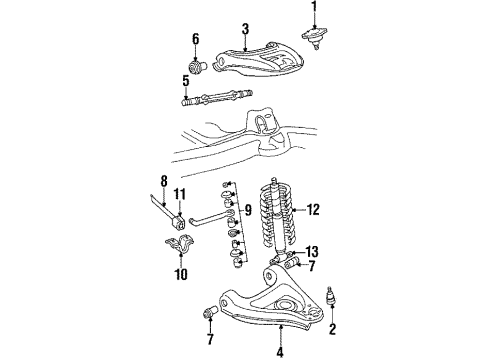 1988 Chevy Caprice Absorber Assembly, Front Shock Diagram for 22046423