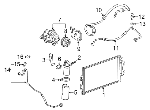 2017 GMC Savana 2500 Condenser Assembly, A/C Diagram for 23469929