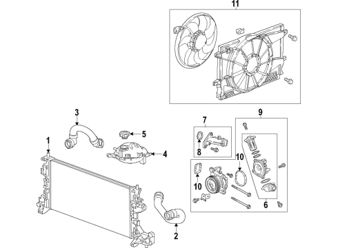 2018 Chevy Equinox Cooling System, Radiator, Water Pump, Cooling Fan Diagram