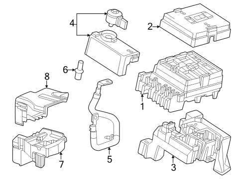 2024 Cadillac XT4 BLOCK ASM-ENG WRG HARN JUNC Diagram for 42826609