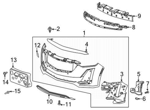 2020 Cadillac CT5 Bumper & Components - Front Diagram