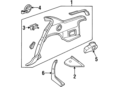 1999 Oldsmobile Cutlass Flap Kit,Rear Mud, Left Diagram for 12365213