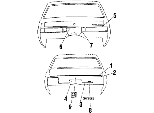 1987 Buick Regal Plate Asm,Rear Compartment Lid Name Diagram for 25518640