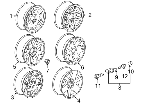 2010 GMC Sierra 1500 Wheels Diagram 2 - Thumbnail