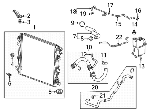 2024 GMC Sierra 2500 HD Radiator & Components Diagram 1 - Thumbnail