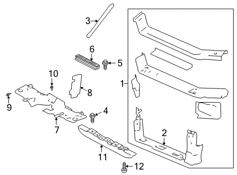 2005 Chevy Monte Carlo Baffle, Radiator Air Side Upper Diagram for 10440760