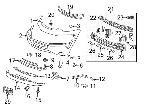 2015 Chevy Captiva Sport Front Bumper Diagram