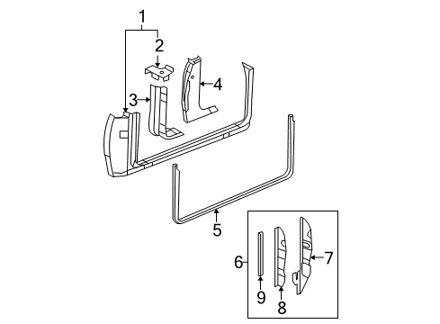 2013 Cadillac Escalade EXT Rear Body & Floor Diagram