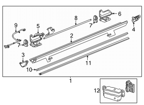 2022 Cadillac Escalade ESV Running Board Diagram