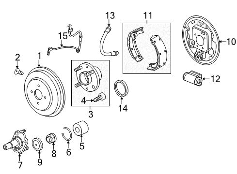 2013 Chevy Spark Plate, Rear Brake Backing Diagram for 95387816