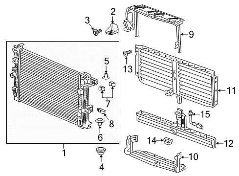 2018 Chevy Equinox Radiator & Components Diagram