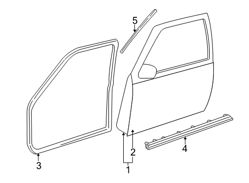 1997 Chevy C1500 Front Door, Body Diagram