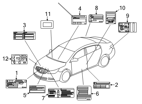 2012 Buick LaCrosse Information Labels Diagram