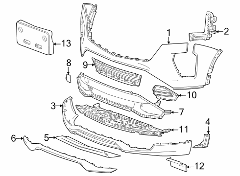 2024 Cadillac XT4 FASCIA ASM,FRT BPR UPR Diagram for 42858077