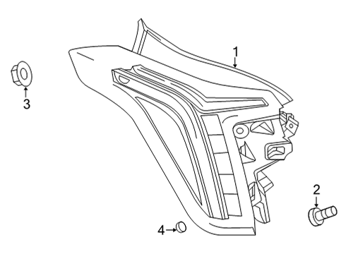 2023 Cadillac CT5 LAMP ASM-RR BODY STRUCTURE STOP Diagram for 85164446