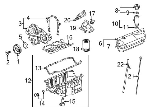 2007 Chevy Monte Carlo Engine Parts & Mounts, Timing, Lubrication System Diagram 1 - Thumbnail