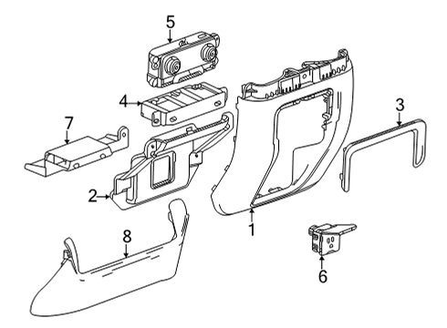 2022 GMC Yukon XL Center Console Diagram