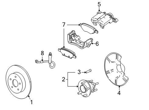 2007 Buick Terraza Brake Components, Brakes Diagram 2 - Thumbnail