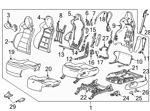 2014 Chevy Corvette Driver Seat Components Diagram