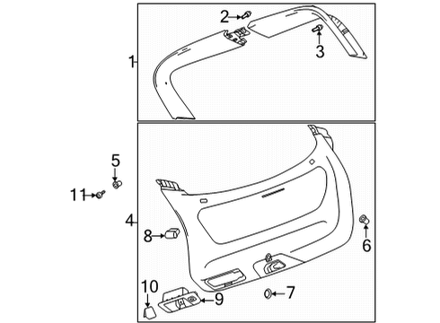 2022 Buick Envision Cover, L/Gate Lwr Tr Fin Pnl Acc Hole *Black Diagram for 84831229