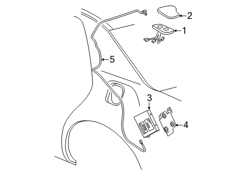 2010 Cadillac DTS Antenna Assembly, Mobile Telephone Digital Eccn=5A991*Black Diagram for 25838934