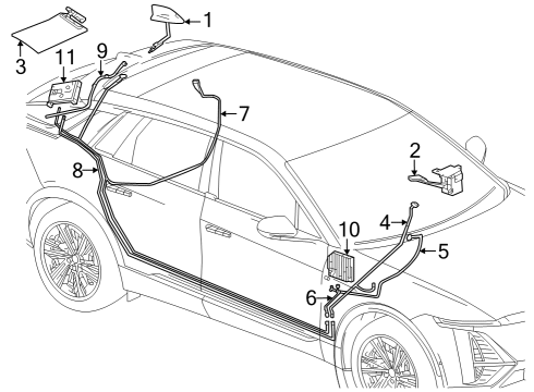 2023 Cadillac LYRIQ CABLE ASM-DIGITAL RDO ANT & NAVN ANT COAX Diagram for 86827504