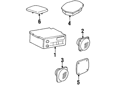 1992 Pontiac Bonneville Speaker, Front Side Door Upper Diagram for 16199299