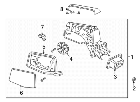 2022 Chevy Silverado 2500 HD Outside Mirrors Diagram 9 - Thumbnail