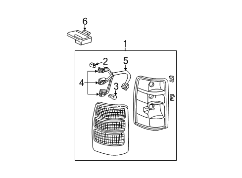 2006 GMC Yukon Combination Lamps Diagram