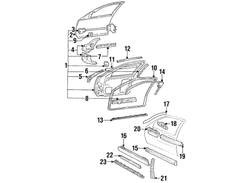 1988 Buick Regal Clip, Front Side Door Window Frame Upper Scalp Diagram for 20619138