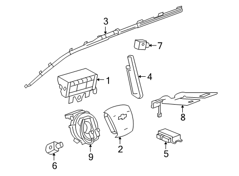 2017 GMC Terrain Air Bag Components Diagram