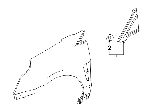 2010 Cadillac SRX Exterior Trim - Fender Diagram