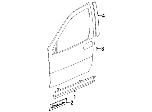 2000 Oldsmobile Silhouette Molding Assembly, Front Side Door Lower Diagram for 10240171