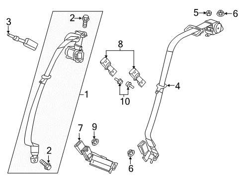 2019 Cadillac CT6 Rear Seat Belts Diagram 2 - Thumbnail