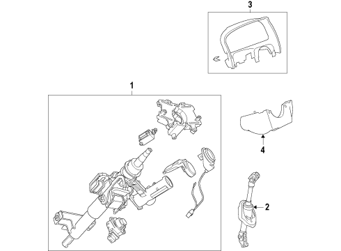 2009 Saturn Vue Steering Column, Steering Wheel & Trim Diagram