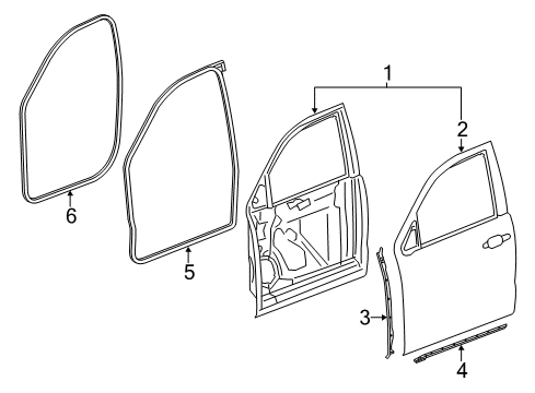 2015 Chevy Tahoe Front Door, Body Diagram