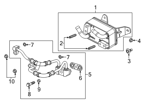 2020 GMC Sierra 1500 Oil Cooler  Diagram 1 - Thumbnail