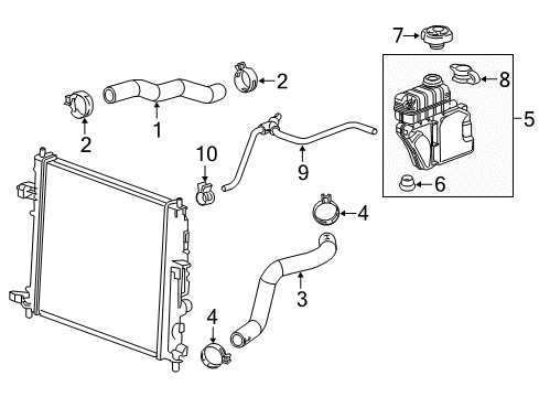 2020 Chevy Camaro Radiator Hoses Diagram