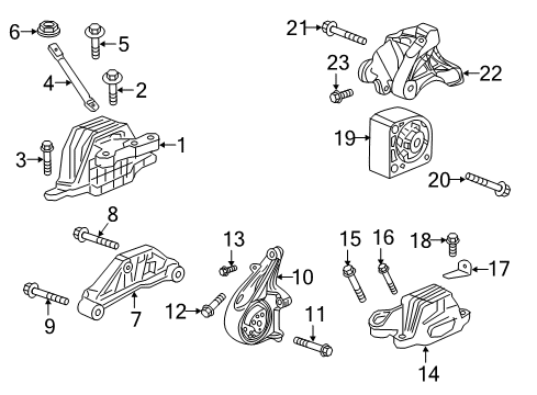 2020 Buick Regal Sportback Bracket, Trans Rear Mount Diagram for 84221737