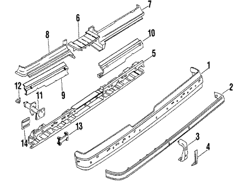 1984 Oldsmobile Cutlass Supreme Retainer, Rear Bumper Fascia Outer Diagram for 22506628