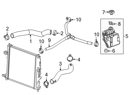 2022 Chevy Camaro Radiator Hoses Diagram 3 - Thumbnail